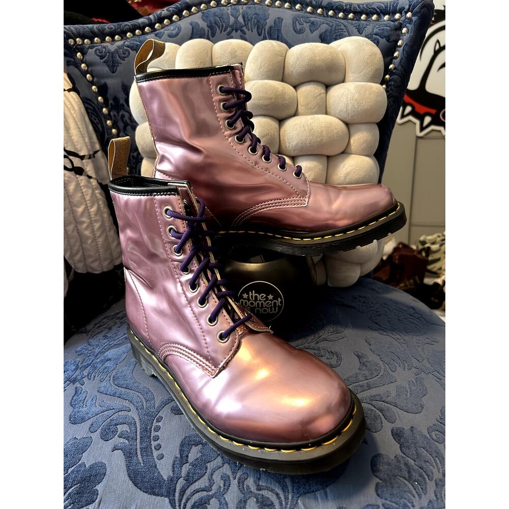 Dr Martens 1460 Barbie Pink Chrome Purple Laces size 8/EU 39